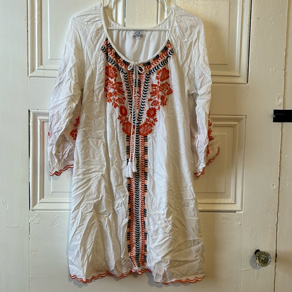 Chic Connection Fully Embroidered Knee Length Dress Size LP